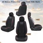 Coverado Seat Covers Full Set, Seat Covers for Cars, Car Seat Covers Winter, Breathable Faux Leather Car Seat Protector Car Seat Cushion, Black Car Seat Covers Universal Fit for Most Cars SUVs Trucks - Image 5
