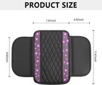 Stacool Upgraded Car Center Console Cover with Rhinestones,Microfiber Leather Car Armrest Cover Cushion with 2 Storage Bags,Universal Cars Armrest Storage Box as Cars Interior Accessories - Image 2