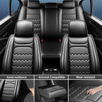 Car Seat Covers Compatible with Kia Sportage 2009-2025 2026, Full Coverage Leather Waterproof Breathable Seat Covers Full Set, Automotive Seat Protectors, Airbag Compatible(5 Seats, Black) - Image 3