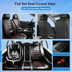 Fit Gladiator Seat Covers Fit for Jeep Gladiator 2020-2026, Full Set | Premium Leather Full Coverage Protectors, Waterproof, Breathable, Scratch Resistant, Easy Wipe, Airbag Compatible, RedTrim - Image 2