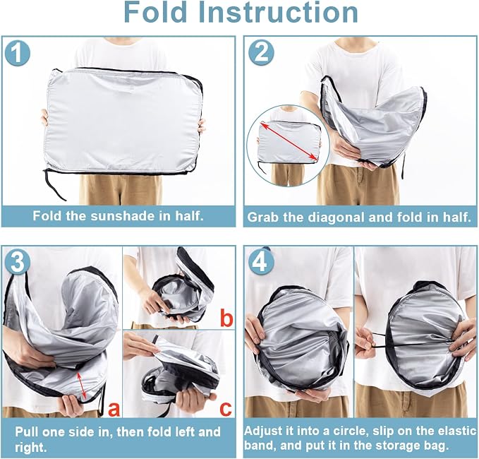Windshield Sun Shade for Honda CRV 2023-2025 2026, Premium 310T Reflective Polyester UV Blocker, Lightweight Foldable Sun Visor with Storage Pouch - Image 8