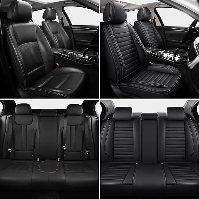 MINGBRON Car Seat Covers,Car Seat Protector Waterproof,Seat Covers Full Set, Car Seat Protectors,Automotive Seat Covers Fit for Most Cars Black - Image 4