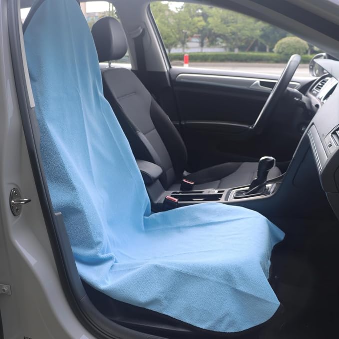 Car Seat Cover Protector Front Seats,for Gym Workout,Running,Swimming,Beach and Hiking,Waterproof Sweat Towel Bucket Seat Covers for Cars SUV Trucks (Sky Blue, 1Pcs) - Image 8