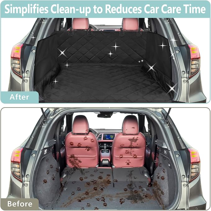 SUV Cargo Liner for Dogs - Trunk Cover with Bumper Flap Protector | Waterproof Pet Cargo Cover with Side Flaps, Dog Car Seat Cover with Non-Slip Trunk Mat, Prevents Scratches Pet Hair Mud Dirt - Image 4