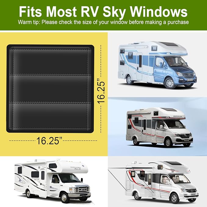 RV Skylight Cover, Magnetic Vent Cover for Roof16 ¼ (L) x 16 ¼" (W), RV Window Blackout with UV Protection and Foldable Magnet Design, Waterproof Fabric, Reflective - Image 6