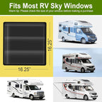 RV Skylight Cover, Magnetic Vent Cover for Roof16 ¼ (L) x 16 ¼" (W), RV Window Blackout with UV Protection and Foldable Magnet Design, Waterproof Fabric, Reflective - Image 6