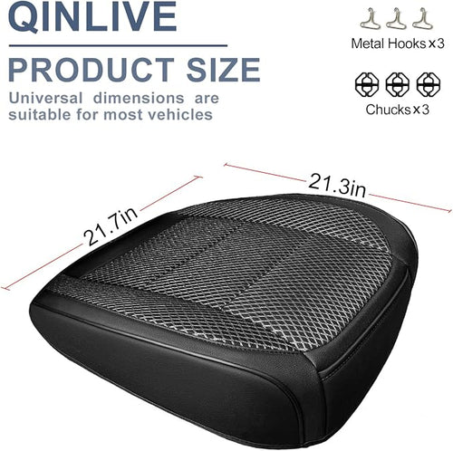 1 Pack Black Ventilated Bottom Car Seat Cover | 3D Air Mesh, PU Leather, Breathable, Front, with Storage pocket, Universal Fit for Car Truck SUV, Easy to Install - Image 2