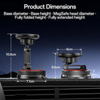 SYNCWIRE for MagSafe Car Mount [2-Axis Design] Nano Adhesive Gel + Suction Cup Magnetic Phone Holder for Dashboard & Windshield, 360° Adjustable for iPhone 17 16 15 14 13 12 11, Samsung, Carbon Fiber - Image 6
