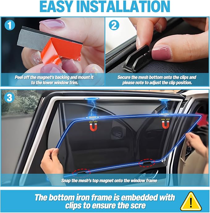 ZATOOTO Car Window Shades for Toyota Camry 2018-2023, Breathable Mesh | 4 Pack Camry Sun Shade Side Window, Breathable Mesh Car Window Screen for Camping Napping Baby UV Protection - Image 8