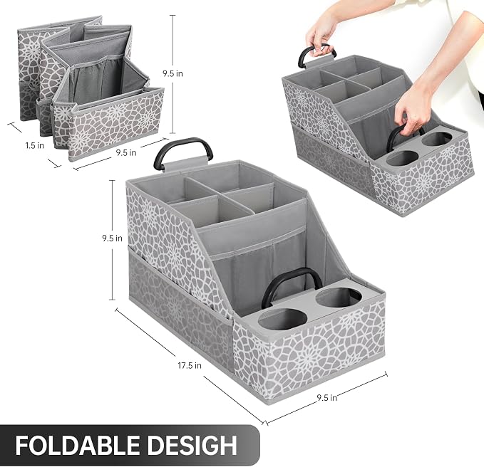 MULISOFT Car Seat Organizer- Backseat Car Organizer with 12 Storages Compartments and 2 Cup Holders, Organizers and Storage, Front Seat for Travel Kids,Gray - Image 8
