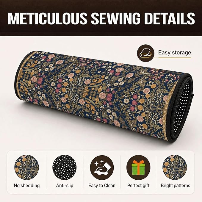 Car Trunk Mat for SUV, 31"x47" Vintage Floral Cargo Liner Protector | All Weather Universal Cargo Liners for Dogs, Car Accessory for SUVs/Sedan/Wagons, Durable Non-Slip Washable Rear Cargo Mat - Image 3