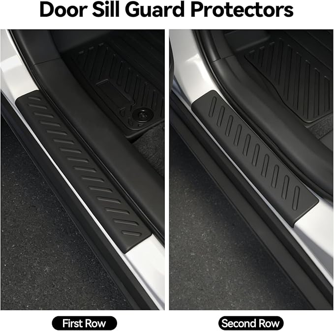 Floor Mats for 2019-2023 Jeep Cherokee (Not Fit Grand Cherokee) | Trunk Mat and Backrest Mats & Door Sill Guard All Weather TPE Protector Odorless Full Set Interior Accessories Floor Liners - Image 3