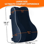 CloudBliss XL Lumbar Support Pillow, Memory Foam for Office Chair, Blue | Ergonomic High-Density Memory Foam, Adjustable Straps, Washable Mesh Cover, Lower Back Support for Office, Gaming & Car Seat - Image 8
