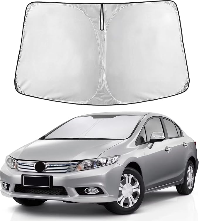 EcoNour Windshield Sunshade Compatible for Honda Civic 2006-2009 2010 2011 | Sun Visor for Front Windshield & Window Sun Shade Cover, UV Heat Blocker & Protector, Car Accessories by EcoNour
