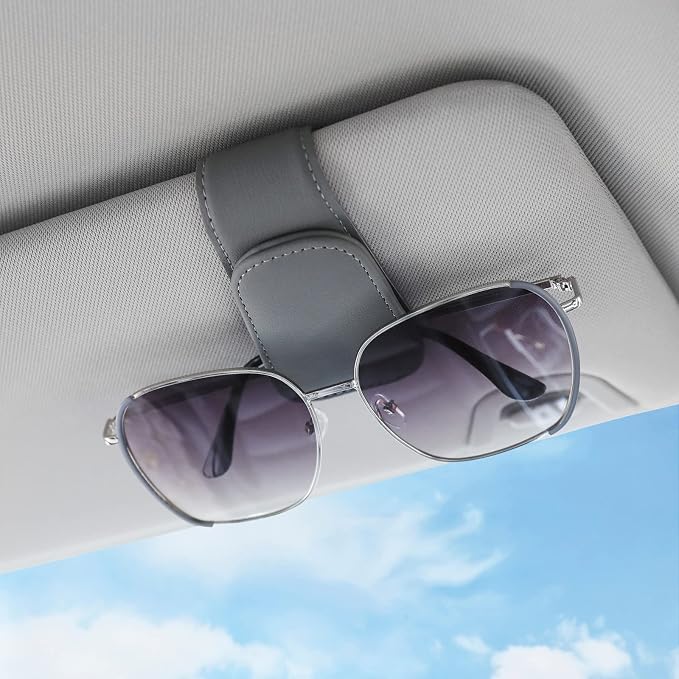 Sunglass Holder for Car Sun Visor Sunglasses Clip Car accessories -2 Packs | sun visor organizer, ticket card clip, eyeglass sunglasses holder, one-handed magnetic, anti-scratch, car stuff for women men - Image 8