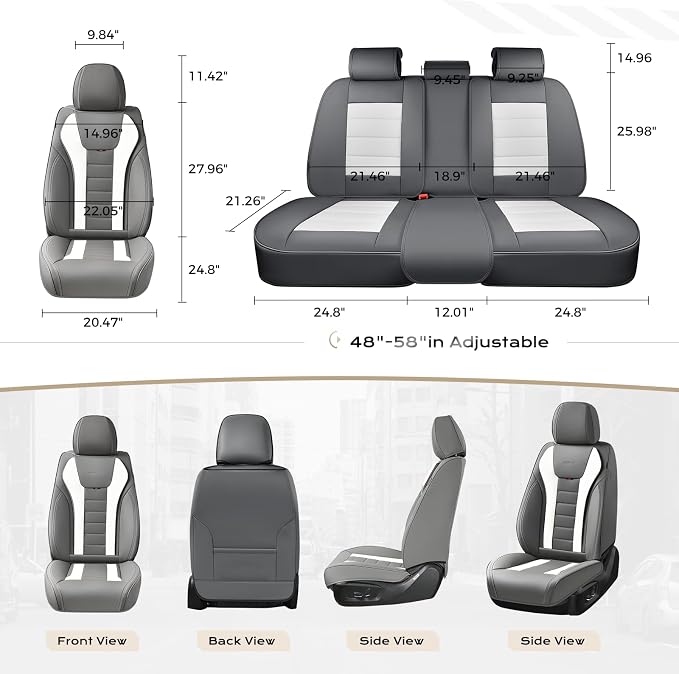 Coverado Car Seat Covers, Front Covers for Cars, Car Seat Cover Front Seats, Automotive Seat Cover, Waterproof, Leather Car Seat Cushion, Universal Interior Covers Seat Protectors for Most Cars - Image 6