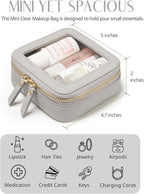 Clear Makeup Case Toiletry Bag Travel Medium Clear Cosmetic Bag with Zipper, Make Up Bag Organizer Traveling TSA Approved Transparent Bag Car for Essentials, Mini & Medium, Beige Grey - Image 5