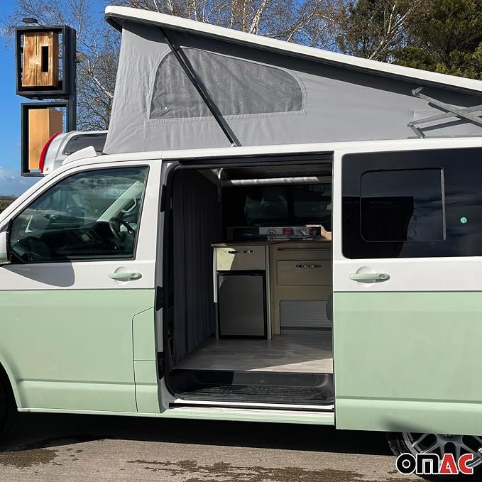 OMAC 54" x 71" Cab Divider Van Cabin Curtain Campervan Kit Black - Image 5