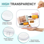 Ceenna 2 Pcs Clear Zipper Case Hard Shell Pouches,2 Large | Multiple Sizes Plastic Makeup Bags Pencil Case Organizer Diaper Bag Pouches Clear Travel Toiletry Bag for Women - Image 3