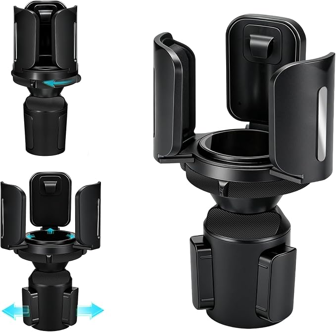 Car Cup Holder Expander, Auto Cup Organizer Expander Holder, Auto Insert Cup Holders with Adjustable Base, Automatic Car Cup Holder Expander Holds Large Water Bottles for Most Coffee Mugs by Unknown