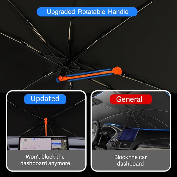 Funny Pickle Car Windshield Sunshade Umbrella Funny Pickle Sun Shade for Car Windshield Umbrella Upgraded Sunshades Blocks UV & Heat Front Window Shades for SUV Sedan Auto - Image 5