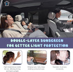 Ohleats 1 Pack Car Window Shade, Strong Magnetic Double Layer Side Window Curtain for Heat/UV Protection, Universal Vehicle Sunshades Window Cover for Baby & Kids (Black) - Image 5