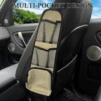 2PCS Car Seat Side Organizer, Seat Side Storage Pocket, Multifunctional Mesh Net Pocket, Car Multi-Pockets Backseat Organizer Side Hanging Bag for Storage Coins, Cell Phones (Beige, 2PCS) - Image 7