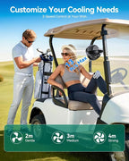 Magnetic Golf Cart Fan Rechargeable,10000mAH Battery Operated Portable Fan with 3 Speeds,30H Working Time,LED Lantern,360° Rotatable Head, Fits EZGO/Club Car/Golf Cart - Image 5