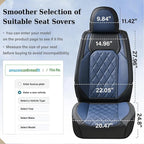 Coverado Car Seat Covers Full Set, Luxury Faux Leather Waterproof Seat Cover, Black and Blue Car Seat Covers, Car Seat Protector, Automotive Seat Covers Universal Fit for Most Cars, Black&Blue - Image 9