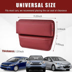 Ziciner Car Seat Gap Organizer, Premium Leather Auto Seat Storage Box, Vehicle Adjustable Front Seat Gap Filler, Car Seat Side Pocket Organizer for Phones, Glasses, Keys, Money, Cards (Red) - Image 2