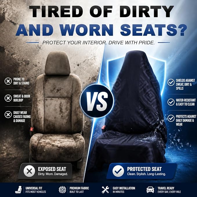 Premium Car Seat Cover Towel, Microfiber Car Seat Towel Cover, Quick-Dry Gym Running Yoga Beach Towel for Car Seat, Fits Most Front Bucket Seats for Cars, SUVs, Vans & Trucks (Diamond Black) - Image 3