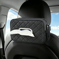 2PCS Multi-functional Car Tissue Holder with ‌2 Tuck Nets, Tissue Box Cover | Diamond Pattern, Upgraded PU Leather, Large Rectangle,White Napkin Storage Organizer, Keep Car Tidy by KeepCarTidy