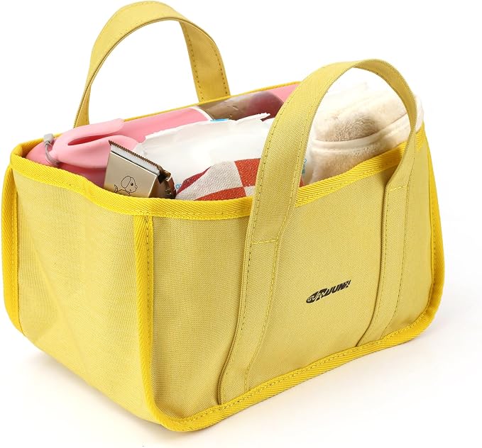 GUANJUNX Pet Tote Bag For Dog Supplies Organizer With 6 Large Pockets For Tools And Dog Foods, Travel Outdoor Bag (Yellow) by GUANJUNX