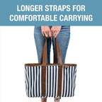CleverMade Collapsible Tote LUXE, 30L Structured Tote Bag with Handles | Pack It All Without the Floppy-Bag Fight | Steel Rim Stays Open, Soft Grips Carry 30 lb, and Tote Folds to 1.5 Inches - Image 8