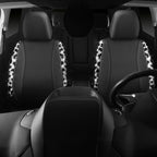 CAR PASS Cow Diamond Leather Bling Car Seat Covers Universal, Faux Shining Rhinestones Two Front only, Fit 95% Automotive Glitter Crystal Sparkle Strips for Cute Women Girl, 2PCS Cow Silver Diamond - Image 8