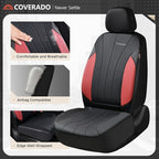 Coverado Seat Covers Full Set, Automotive Car Seat Protectors 5 Seats, Red Driver Protectors Universal Fit for SUVs, Trucks, Sedans,Car Accessories - Image 3