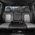 coverdream Wrangler Seat Covers Full Set for 2018-2026 Jeep Wrangler Rubicon,Sport,Sahara SUV,Rear Split Seat w/No Armrest,Fully Covered,Luxury Waterproof Leather Car Seat Protector(Black & Grey) - Image 2