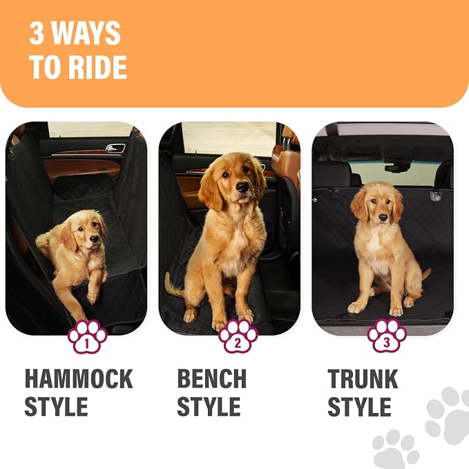 Beige XL Dog Car Hammock Back Seat Cover, Waterproof Backseat Cover Protector for Truck Bench Rear of Sedans or SUVs, Essential Pet Supplies Vacuum or Wipe Clean, Machine Washable - Image 7
