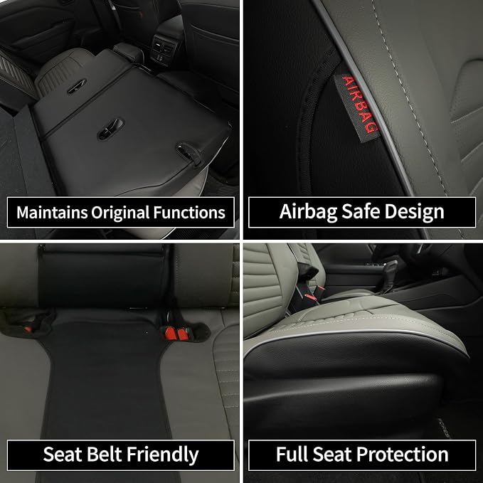 EKR Car Seat Covers for Subaru Forester 2019-2024(NO Base),Full Set | Custom Fit for Subaru Forester 2019-2024 (Not for Base)Full Coverage,Waterproof,Faux Leather(Black/Gray) - Image 7