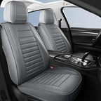 HChengkikz Front Car Seat Cover, Faux Leather, Waterproof (Gray) | Breathable, Airbag Compatible, Easy Maintenance, Universal Fit for Most Sedans SUVs Pick-ups Trucks by HChengkikz