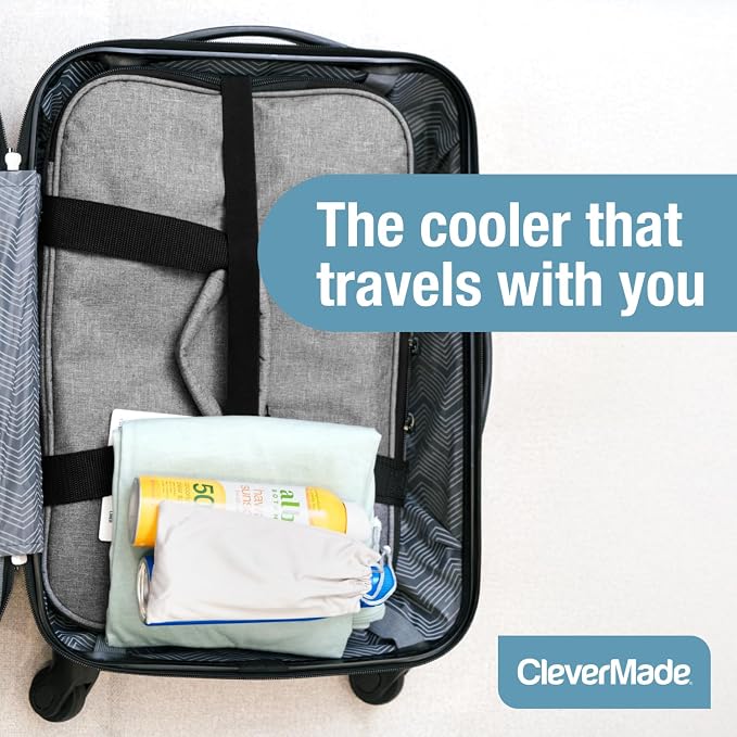 CleverMade Tahoe Collapsible Cooler Bag, Large Travel Cooler, Heather Gray | Keep Food and Drinks Cold Without Bulky Storage | The Leak-Resistant Liner Contains Meltwater, and the Frame Folds Flat - Image 8