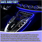 ZIMISI EL Wire Car Interior LED Strip Lights, Neon Light Strip (Blue) | 5V 16FT Car Ambient Lighting Decorations with Sewing Edge, USB Electroluminescent Car Interior Lights with Fuse Protection - Image 3
