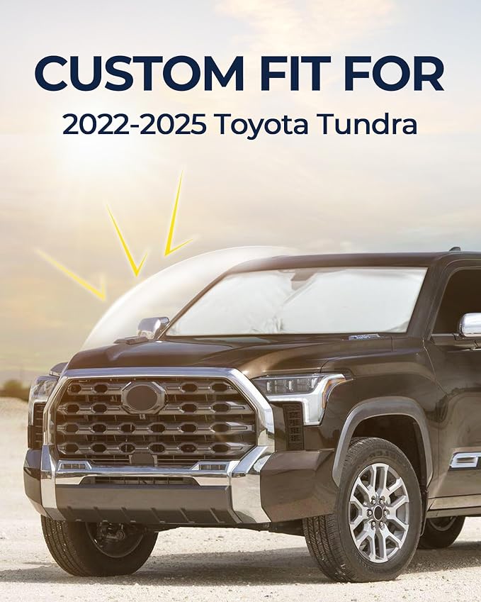 for Toyota Tundra 2022-2025 Car Window Shades, 6Pcs Full Window Covers | Privacy Sun Shade Set for Front Windshield Side and Rear Windows, Keeps Vehicle Cool for Camping Napping - Image 3