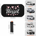 Blessed Hearts Car Windshield Sun Shade Foldable Umbrella Auto Sunshade for Car Truck SUV-Blocks Sun Visor Protector-Keeps Your Vehicle Cool - Image 3