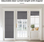 NICETOWN Grey Magnetic Blackout No Drill French Door Curtain for Window | Thermal Insulated Short Curtain Blinds, Tie Up Roman Shade, Front Sidelight Curtains for Window Glass 24" W x 48" L, 1 Panel - Image 5