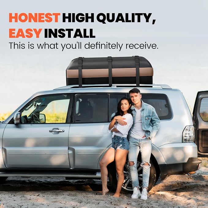 Car Rooftop Cargo Carrier Bag, 15 Cubic Feet Waterproof Roof Cargo Bag for Sedan SUV Minivan, Fit Vehicles with/Without Roof Rack, Sidebars & Crossbars - Max Size 44" L x34 W x17 H - Image 7