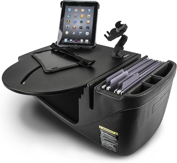 AutoExec AE-RMCD-PM-TAB-BT Roadmaster Car Desk for Your Vehicle Workstation and Mobile Office, Black with Phone Mount and Tablet Mount | Vehicle Workstation, Mobile Office, Phone Mount, Tablet Mount by AutoExec