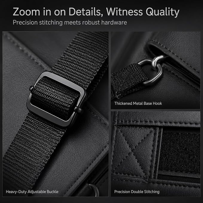 2 Pack Leather Look Car Backseat Organizer with Tablet Holder, Foldable Tray, 8 Storage Pockets, Cup Holder, Tissue and Umbrella Slots, Seat Back Protector Kick Mat for Cars SUVs Trucks - Image 7