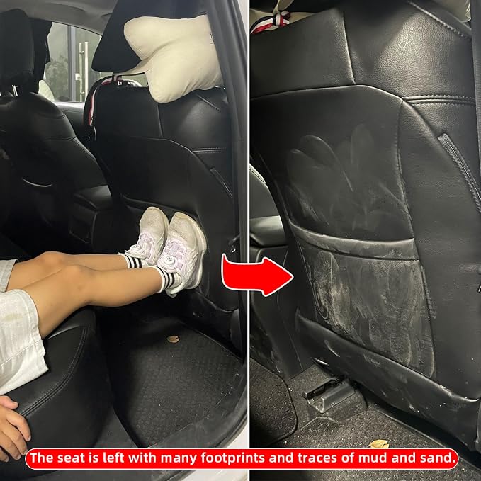 Seat Back Protector,Shields Seat Backs From Kicks and Adds Storage | kick mats back seat protector easy to install and clean, well-crafted, sturdy, durable and stylish.2 Pack - Image 2