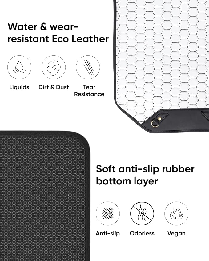 Kick Mat Back Seat Protector - Car Back Seat Cover for Kids Feet - Waterproof & Sturdy Protector for Upholstery from Dirt, Mud, Scratches and Stain (White Set) - Image 6